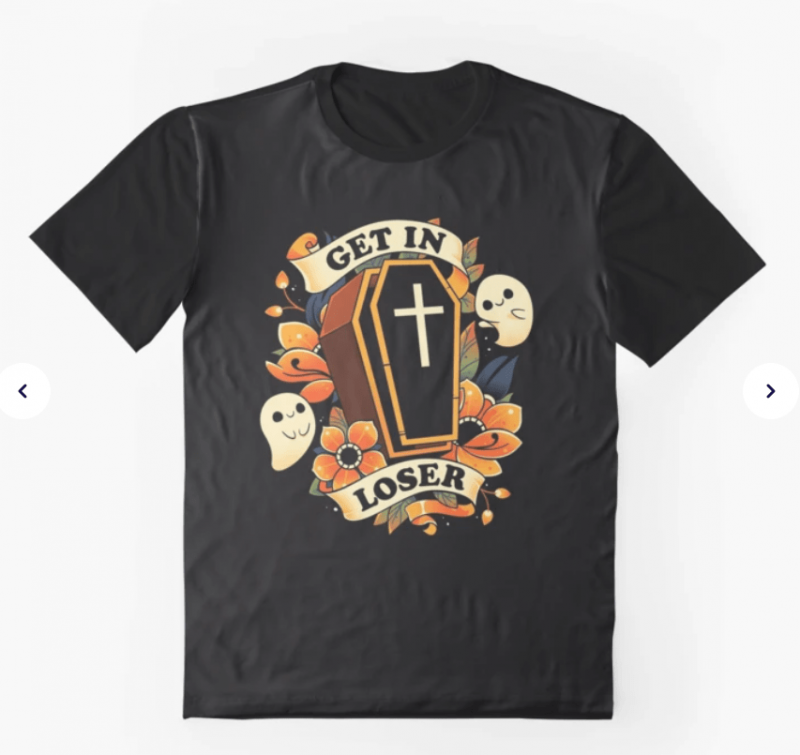 Cute Ghost Coffin Graphic T-Shirt