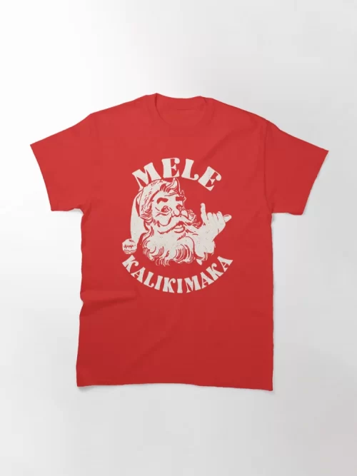 Retro Christmas Mele Kalikimaka Santa Claus Shaka Hawaii Tee Classic T-Shirt