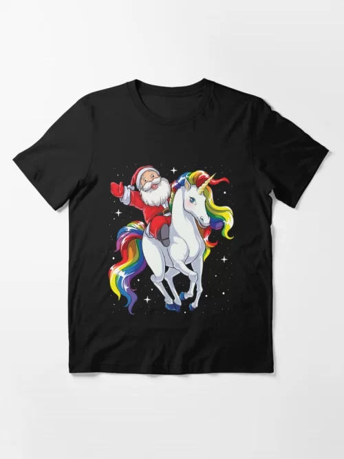 Santa Riding Unicorn T Shirt Christmas Gifts
