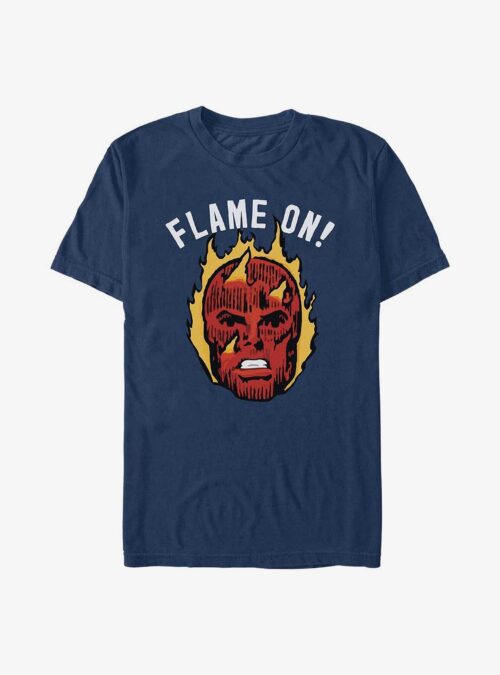 Marvel Fantastic Four Flame On Garment Dye T-Shirt