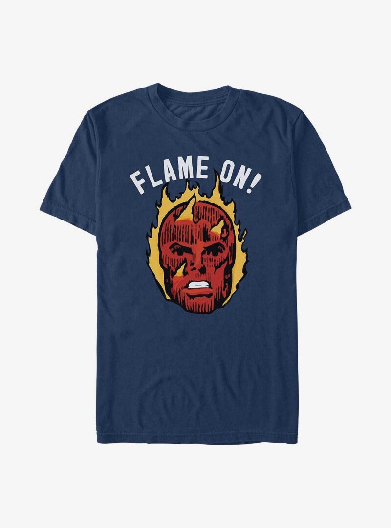 Marvel Fantastic Four Flame On Garment Dye T-Shirt