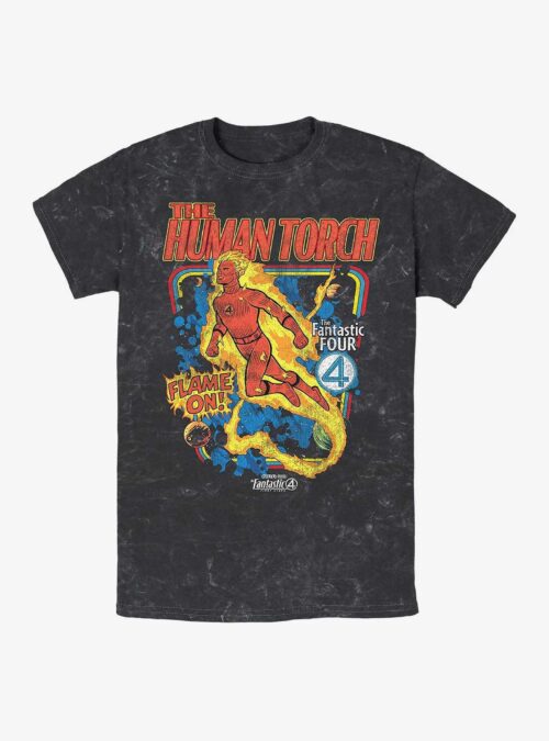 Marvel The Fantastic Four: First Steps Blazing Storm Mineral Wash T-Shirt Hot Topic Exclusive