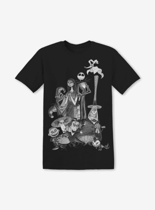 The Nightmare Before Christmas Monochrome Group T-Shirt