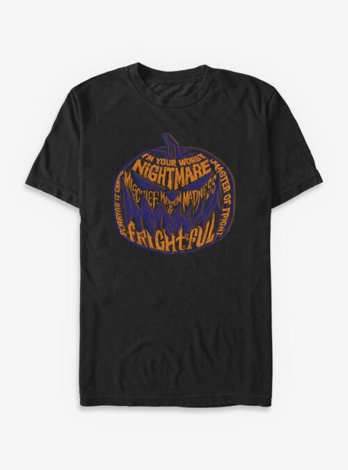 Disney The Nightmare Before Christmas Pumpkin Text - Black