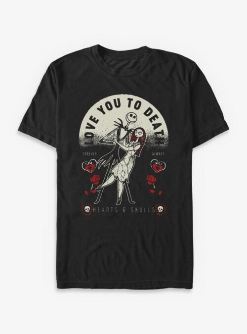 Disney The Nightmare Before Christmas Love You To Death Sally & Jack - Black