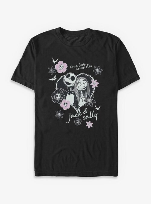 Disney The Nightmare Before Christmas Heart Jack And Sally - Black