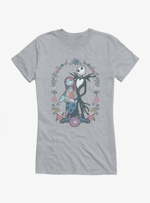 Disney The Nightmare Before Christmas Jack and Sally Flowers Girls T-Shirt Hot Topic Exclusive