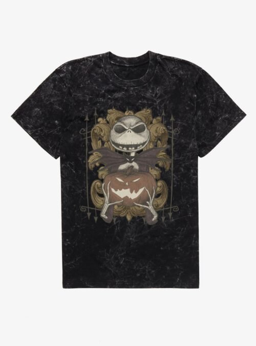 Disney The Nightmare Before Christmas Jack Pumpkin Flourish Mineral Wash T-Shirt Hot Topic Exclusive